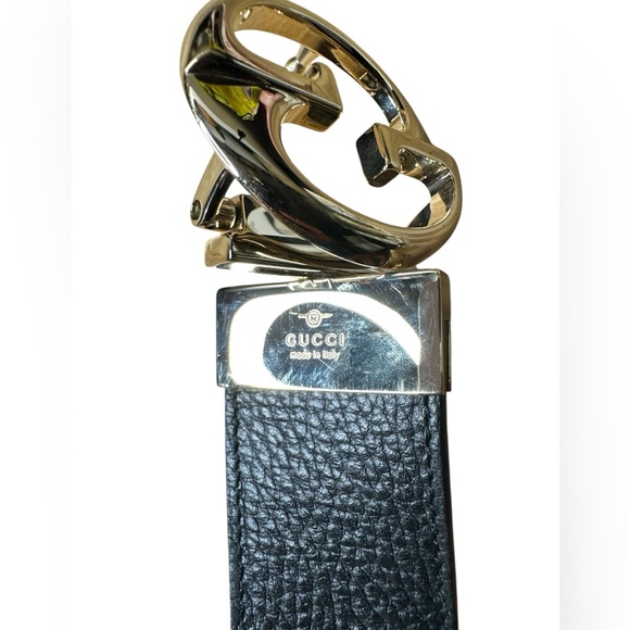 39 GUCCI Reversible Belt 80/32  Black Red Leather Full set - Picture 4 of 9